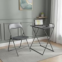 Creative Smart Foldable Desk Chair Set Compact, Portable & Effortless Setup | Perfect for Study, Work, or Outdoor Spaces (Grey, Pack of 1)