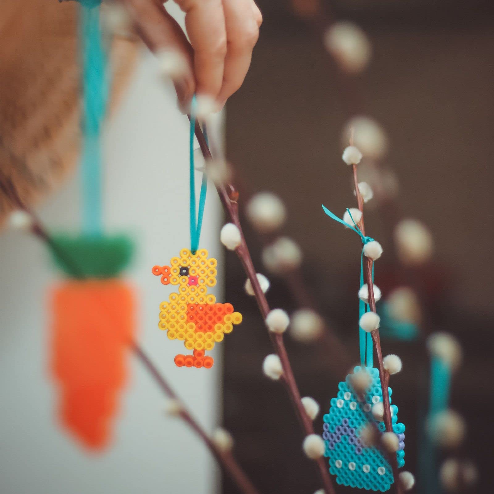 Vaessen Creative Perline Da Fusione – 1100 Pezzi Giallo Neon – Perline Hama Per Bambini E Fai Da Te
