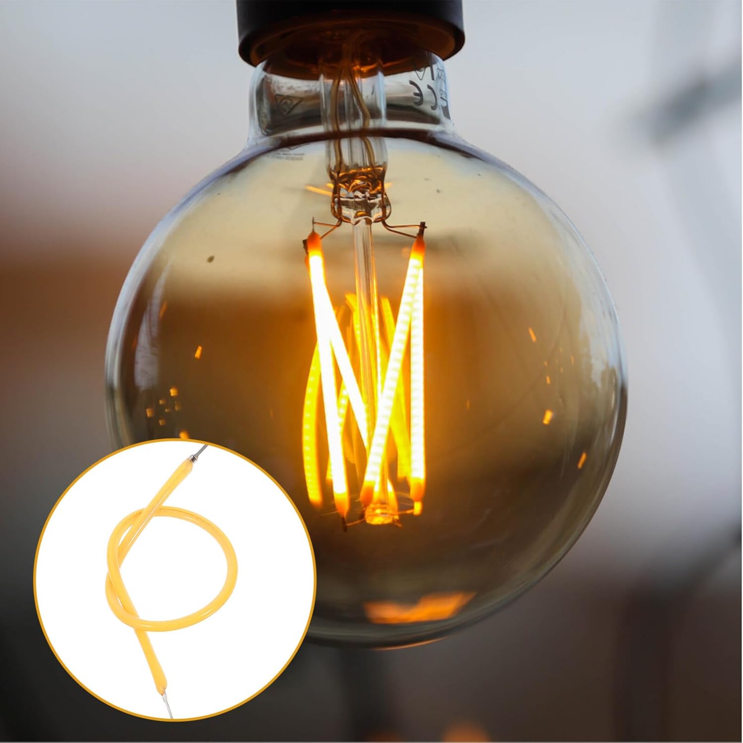 Kichvoe 6pcs LED Filament Wire Lamp Parts 130mm Vintage Accessories Diode for Repair Diode Retro Bulb Flexible Filament Light Fixture Lamp Beads Incandescent Lamp