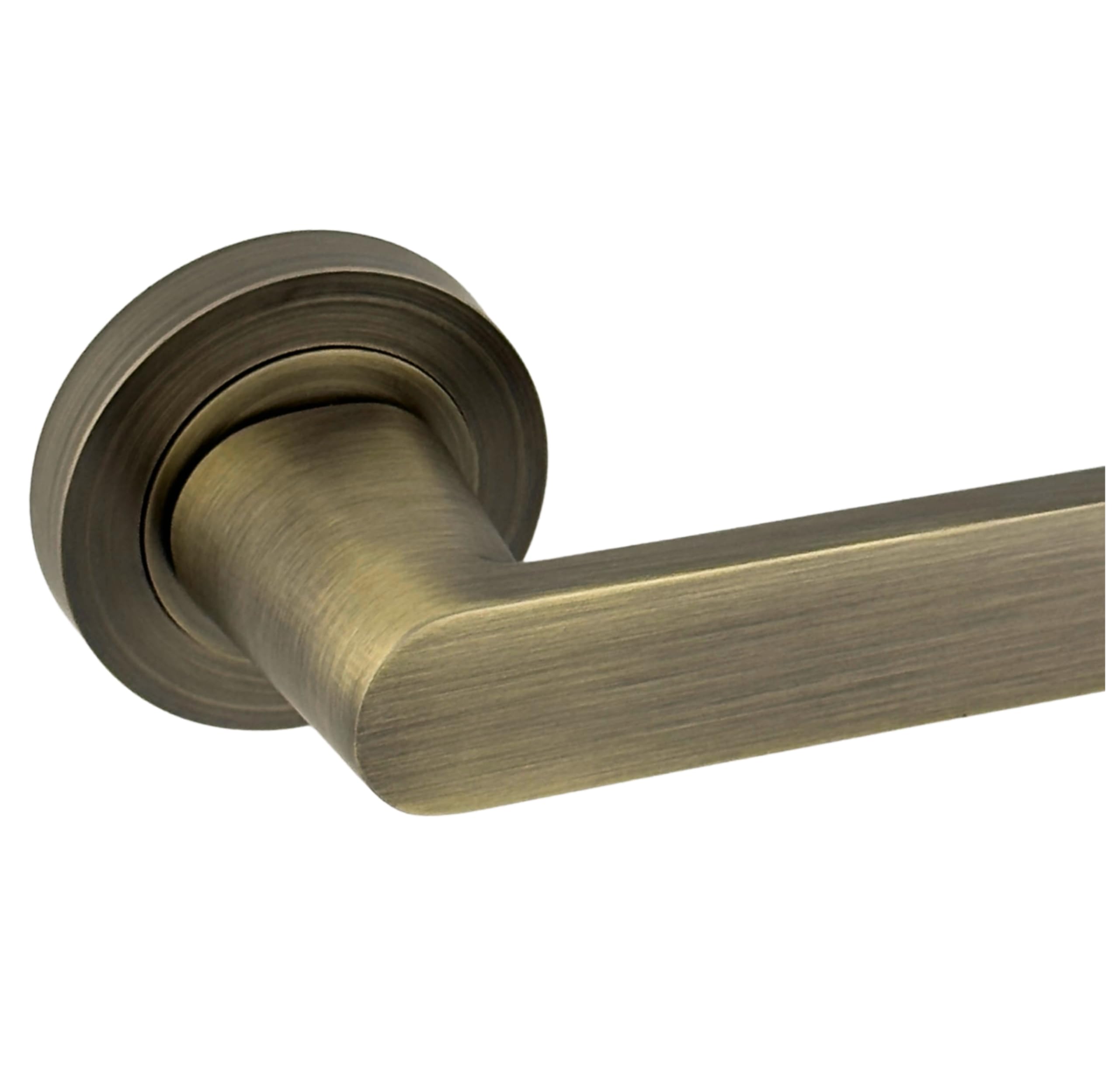 AXS Harlem Door Handle Pair on Rose – Internal Lever Handles with Sleek Bar Design – Latch & Bathroom Door Pack Options – Matt Black, Satin Brass, Antique Brass (Antique Brass, Handles)