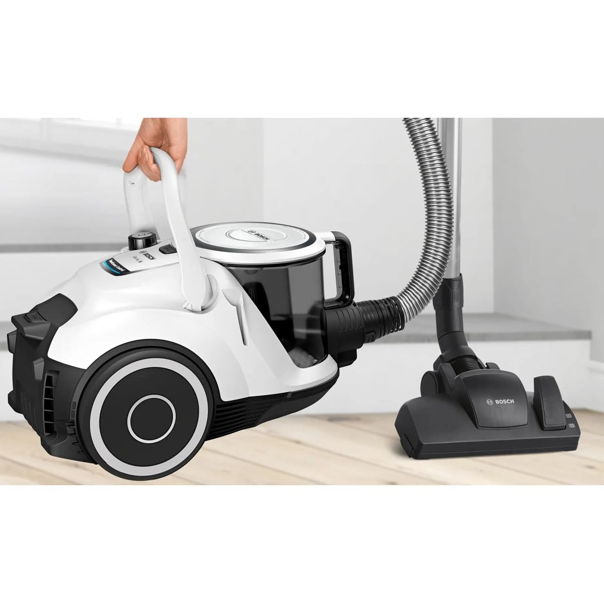 Bosch Serie 6 BGC41XALL - Aspiradora sin Bolsa, Color Blanco, 750 W, 68 decibelios