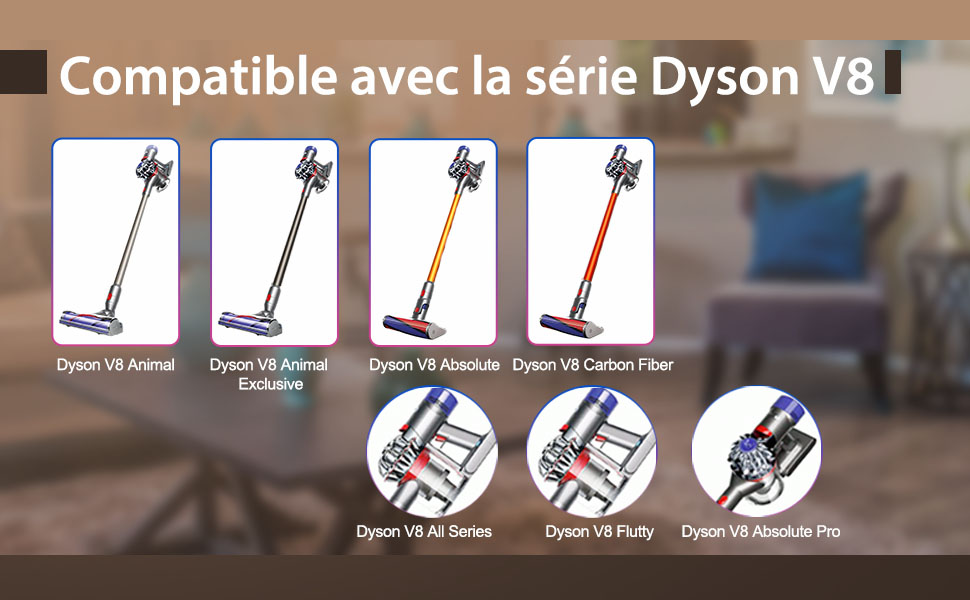 Flylinktech 4000mah 21 6v Batterie Pour Dyson V8 Absolute Animal Fluffy Batterie De Remplacement Dyson V8 Sv10 Aspirateur A Main Avec 2 Filtres 1 Brosse Amazon Fr Cuisine Et Maison