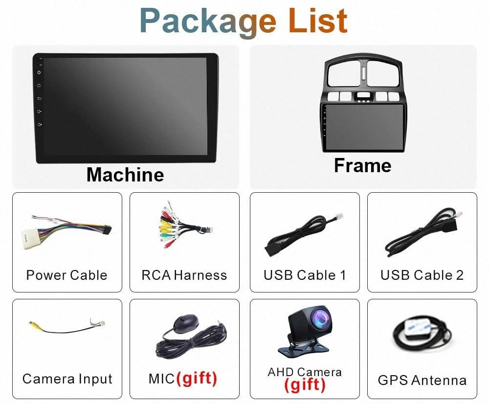 Car Multimedia Radio per Hyundai Classic Santa Fe 2005-2015 Bluetooth, Ips Touchscreen Radio con Siri/Vocale/Gps Navigazione/Musica Online/Mirror Link, Telecamera di, 4 Nucleo 2G+32G