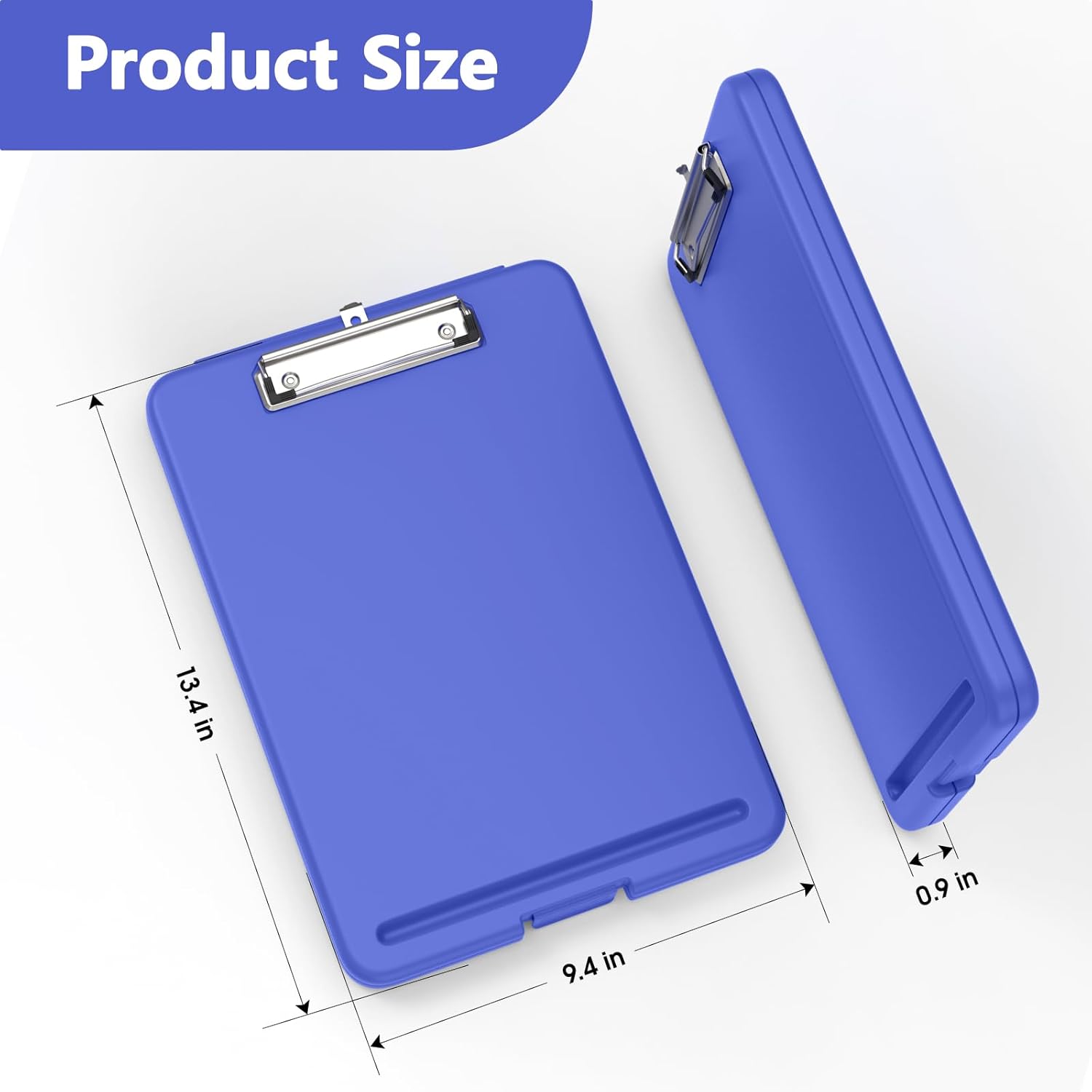 Clipboard with Storage, 8.5 x 11 Storage Clip Board with Low Profile Clip, Heavy Duty Nursing Foldable, Suitable for Classroom, Teacher, Coaches, Office School Supply(Deep Blue)