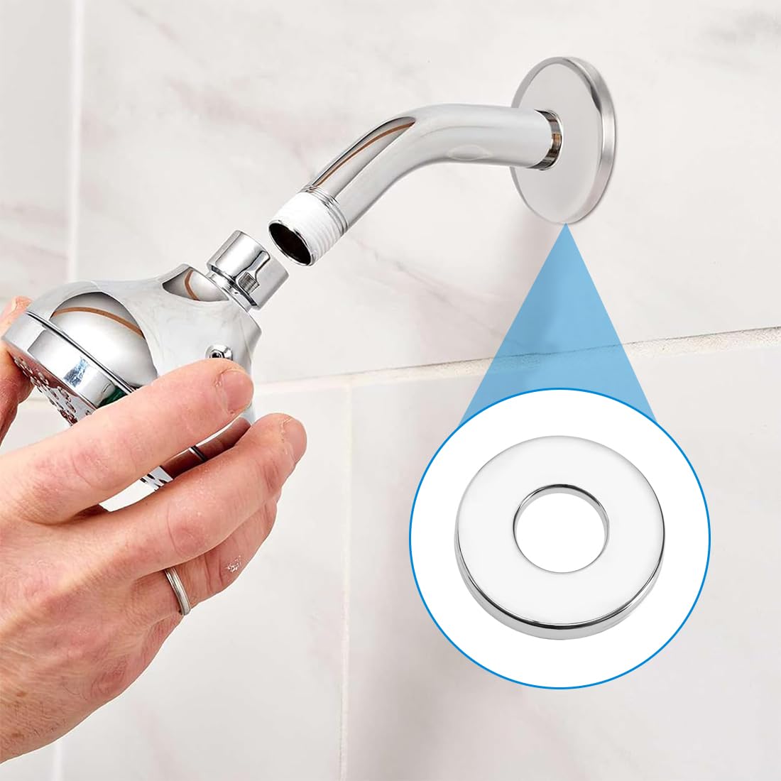 2 Pezzi Rubinetto Rosetta Acciaio Inox (3/4) Ø 27 mm x Ø 80 mm x altezza 19 mm, Rubinetto Rosetta Interno, Finiture Per Rubinetti Doccia E Rubinetto A Parete Acqua Calda