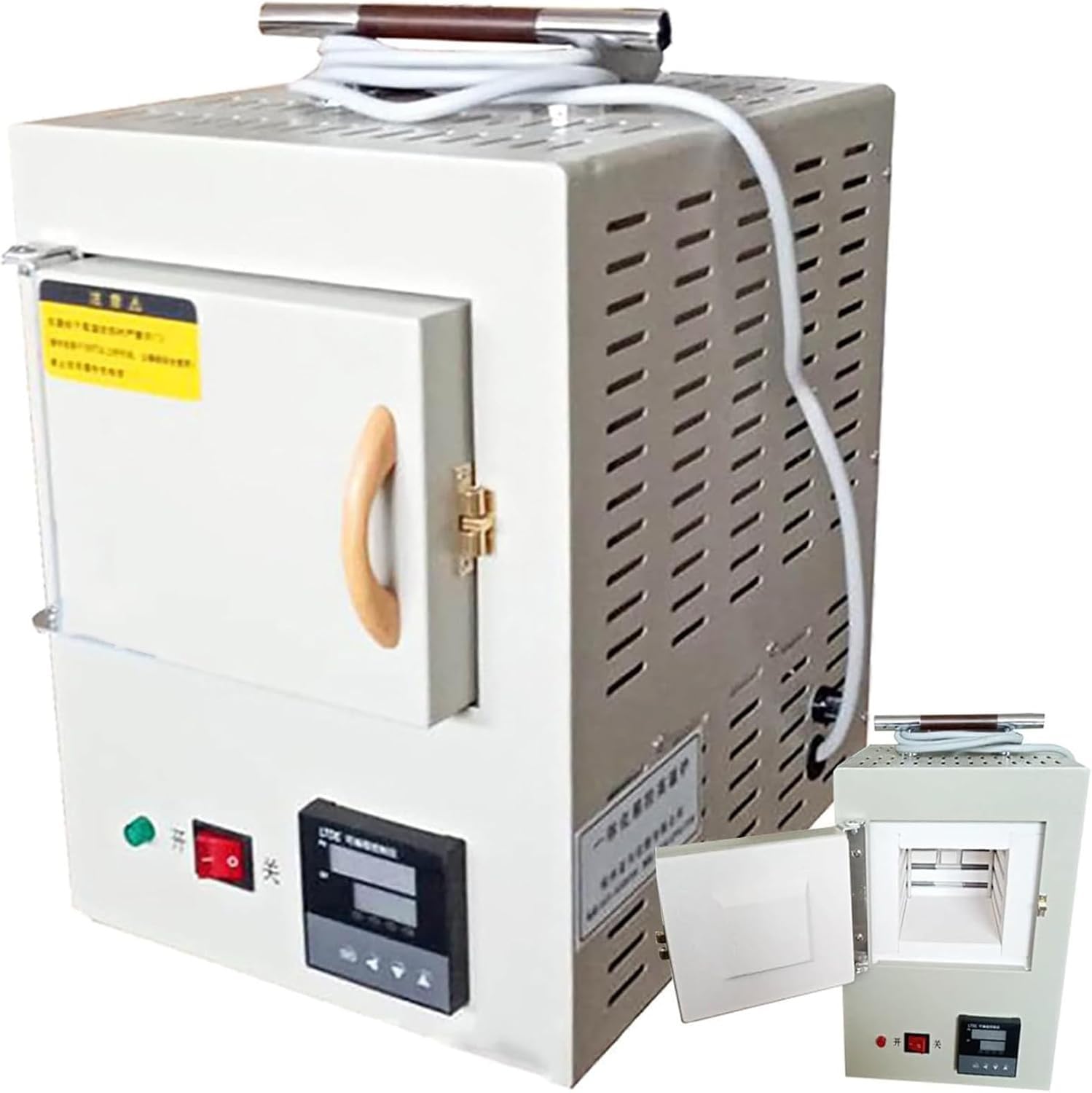 1500 W elektrischer Labor-Muffelofen, wissenschaftlicher Labor-Muffelofen, 100–1000 °C Hochtemperatur-Elektroherde for geschlossene Labore mit integrierter Programmsteuerung for präzises Heizen