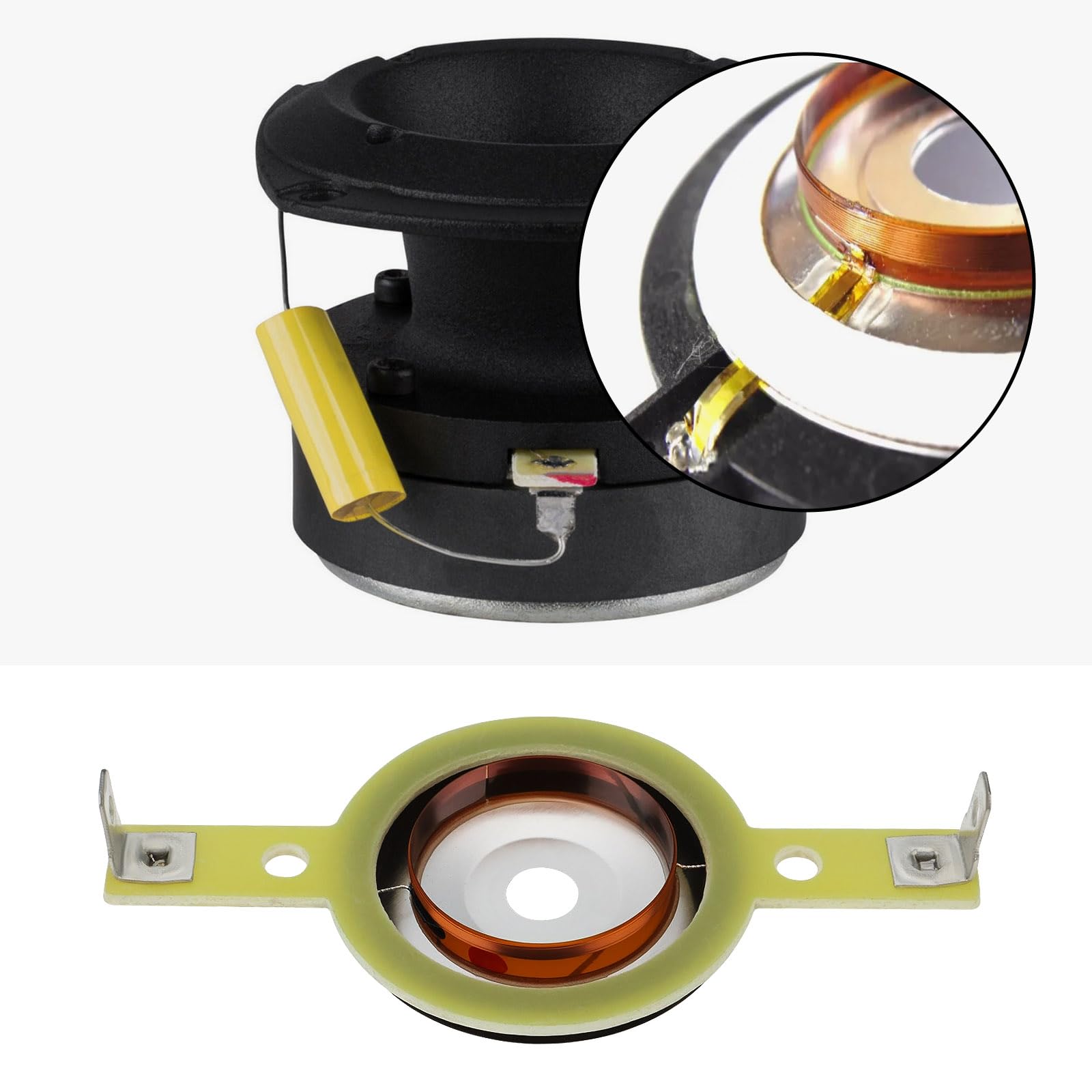 The Lord of the Tools 4pcs 25.4mm Bullet Super Tweeter Diaframma Titanio Tweeter Voice Coil Speaker Film Compatibile con PRV Audio RPTW350Ti TW350Ti