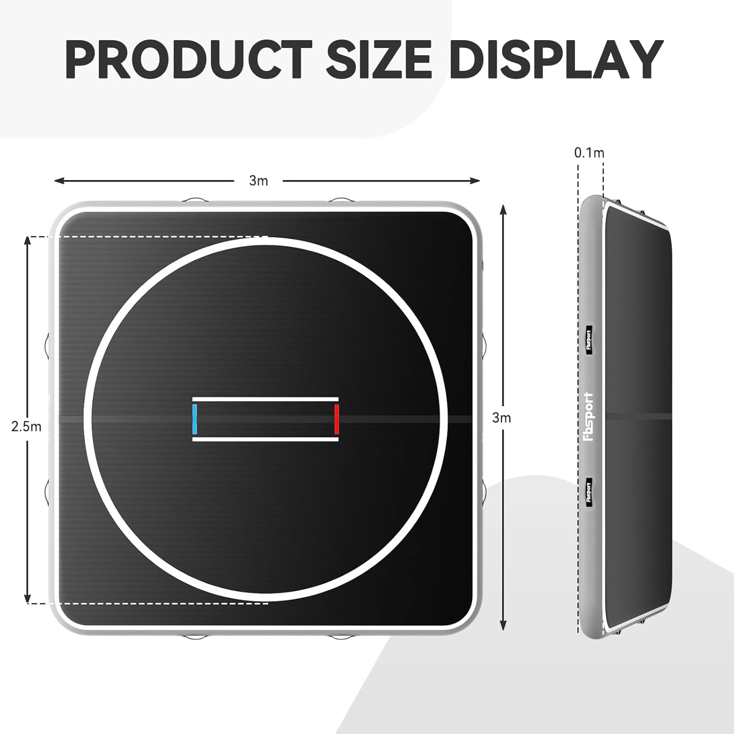 FBSPORT Inflatable Wrestling Mat 13ft /10ft /5ft, Outdoor and Indoor PVC Jiu Jitsu Mats, Gymnastics Training Mat Foldable for BJJ, MMA, Martial Art, Boxing, Grappling and Judo