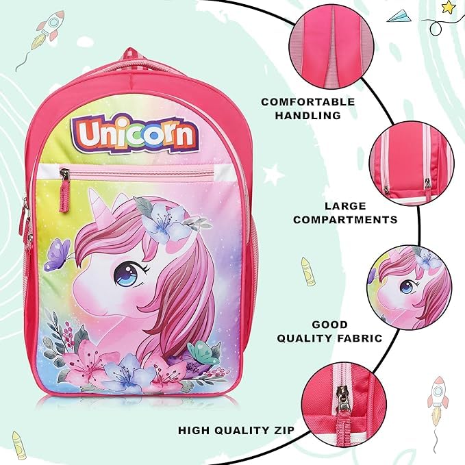 Image of Stylbase Kid School Backpack Bag for Girls and Boys | Ideal School Picnic Travel & Travelling Bag |17 Inches 4 Compartments, Water-Resistant Multipurpose for Kids