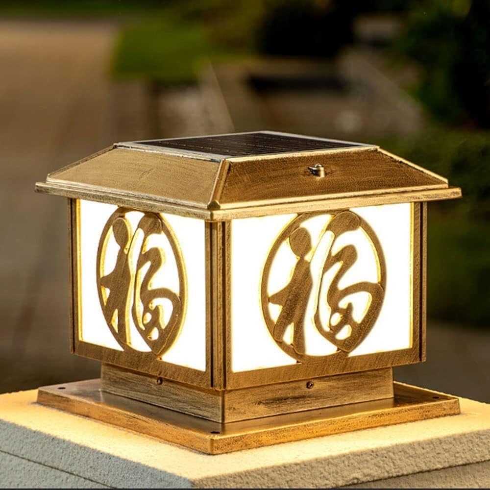 Lampy solarne na zewnątrz Lampy ogrodowe Lampy krajobrazowe Trawnik zewnętrzny Taras Weranda Dziedziniec Oświetlenie kanałów ulicznych(Bronze,25CM)