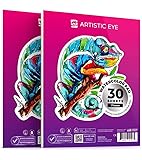 ARTISTIC EYE Watercolor Pad 9x12”, 30 Sheets, Glue Bound, Acid-Free Paper, 140lb (300gsm), Perfect for Most Wet & Dry Media, Ideal for Beginners, Artists & Professionals (Set of 2)