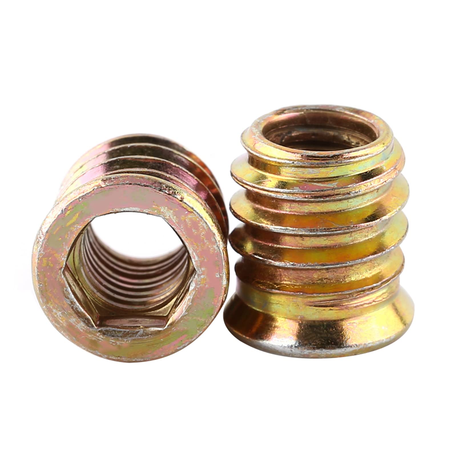 20pcs Carbon Steel Hex Socket Drive Insert Nuts Threaded for Wood Furniture(as Shown)(M8*15mm)-image-7