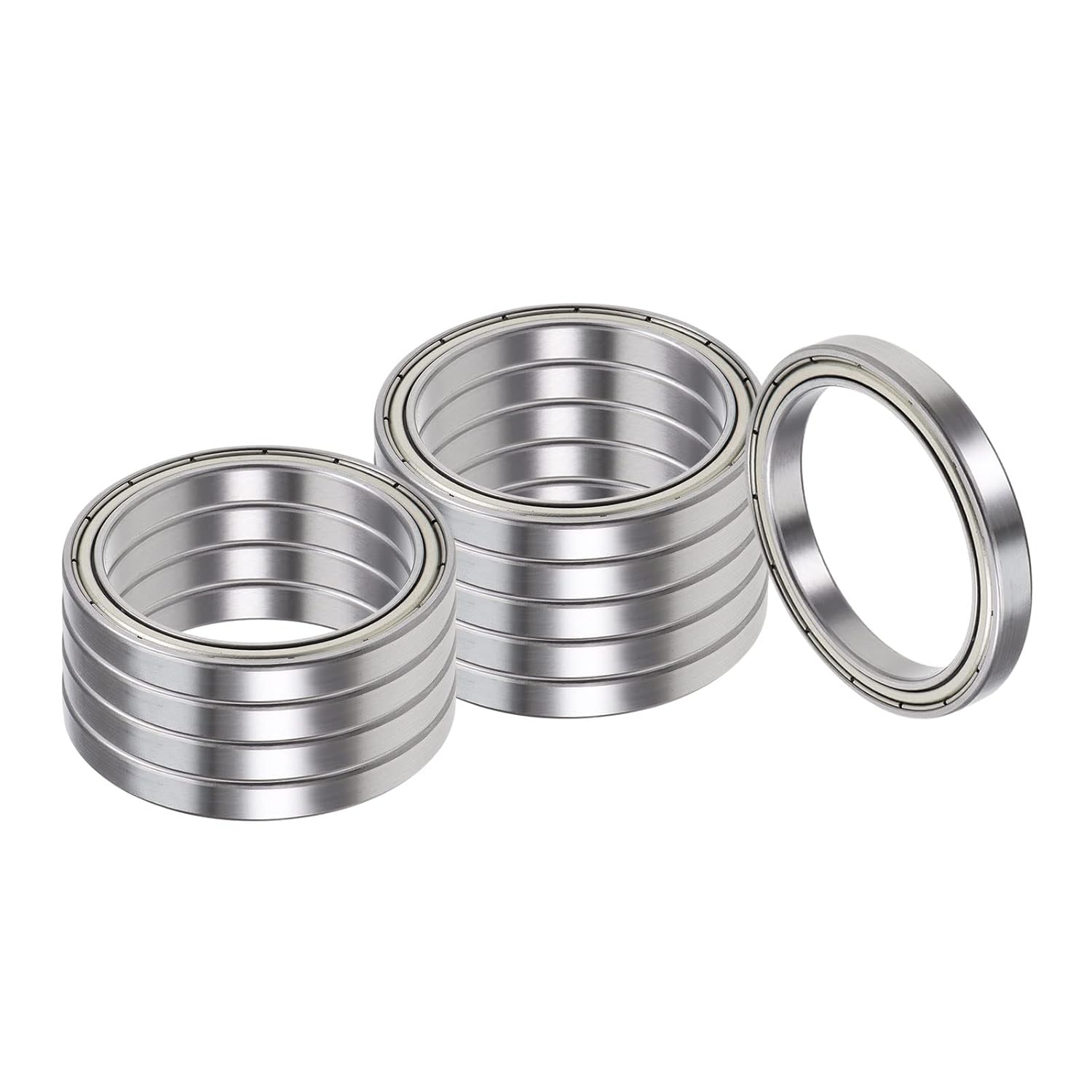 10pcs Deep Groove Ball Bearings - [45mm x 58mm x 7mm] Chrome Steel Balls for Motors Machine Tool Gearboxes Bearing Use, Double Shielded ABEC1