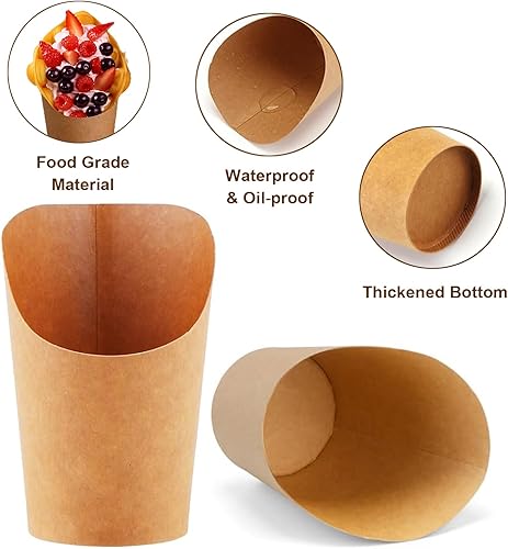 Miniatura 4 de BOBOKA 100 tazas de charcutería con 200 palillos de cóctel, tazas marrones de 14 onzas, tazas de aperitivos desechables, vasos de postre de papel