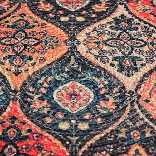 Image of LaVichitra Cotton Table Placemat | Dining Table Mat | Bed Side Table Mat | Cotton Round Shape Placemats | Washable PlaceMat for Shelves & Plant Pots - Pack of 6, Bohemian Ogee