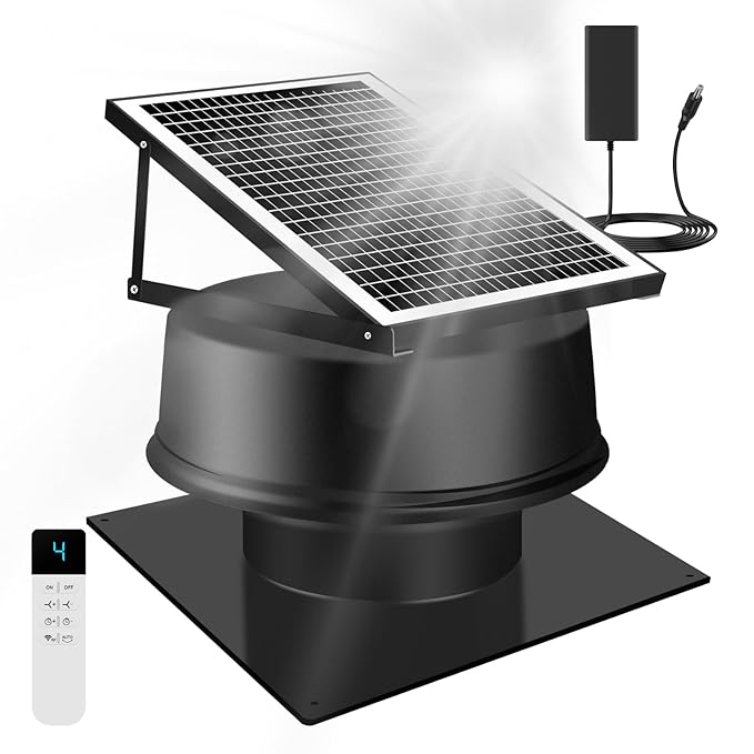 Solar Attic Fan Solar Powered Attic Exhaust Fan 35W Smart Solar Roof Vent Fan