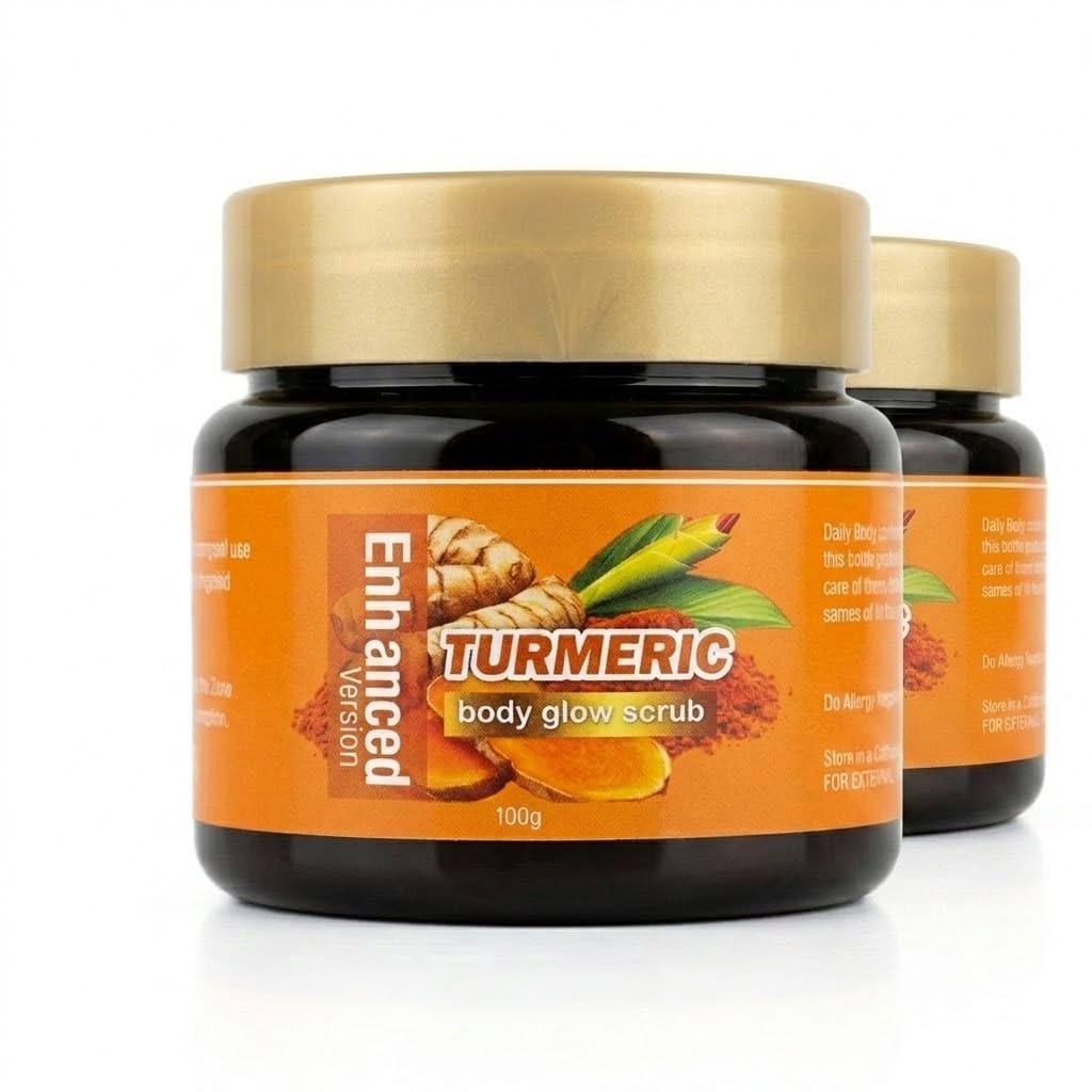 Turmeric Body Glow Scrub for Deep Exfoliation Tan Removal Skin Brightening Dead Skin Cleansing Smooth Soft Hydrated Body Care for Women Men-image-34