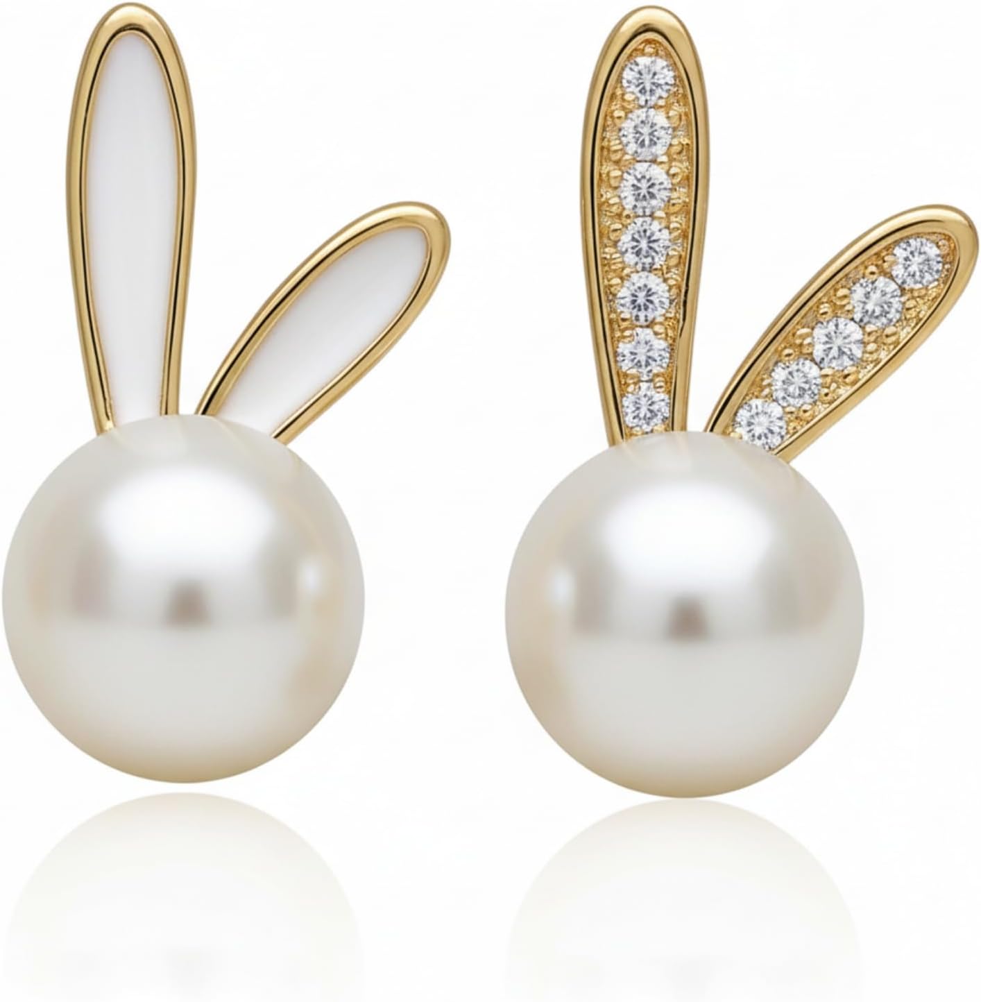 Cute Easter Bunny Jewelry Earrings for Women,Holiday Rabbit Pearl Ear Jacket Earrings for Women,Easter Outfits & Shirt Accessorie