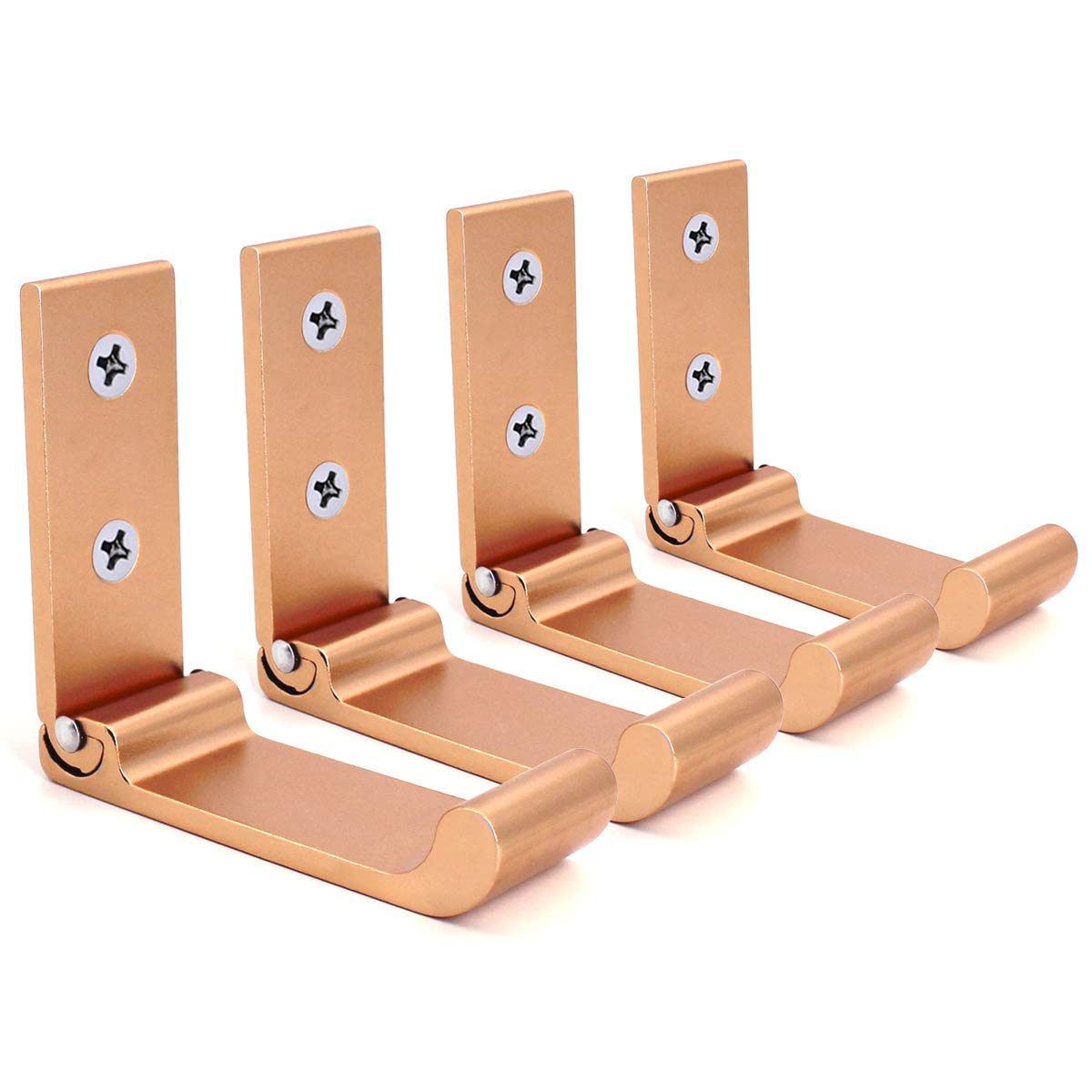 YOCZOX 4 ganci appendiabiti pieghevoli in lega di alluminio da parete, appendiabiti multifunzione pieghevoli con angolo arrotondato per cuffie, zaini, bagno, cucina, camera da letto (nero
