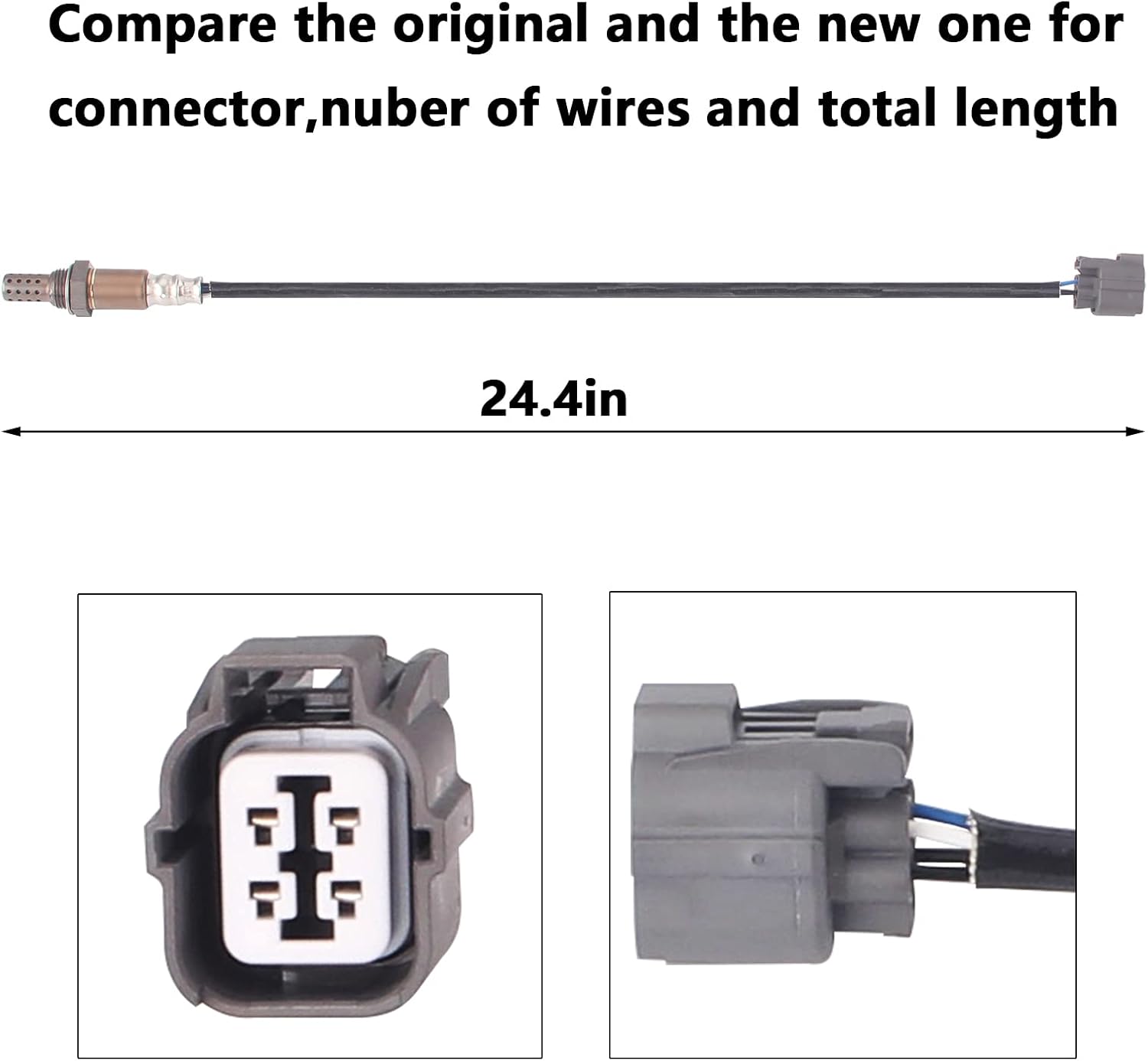 Oxygen Sensor Upstream Downsteam Compatible with Accord 1998-2002 2.3L L4 Prelude 1997-2001 2.2L L4 234-4620 234-4621 2Pcs