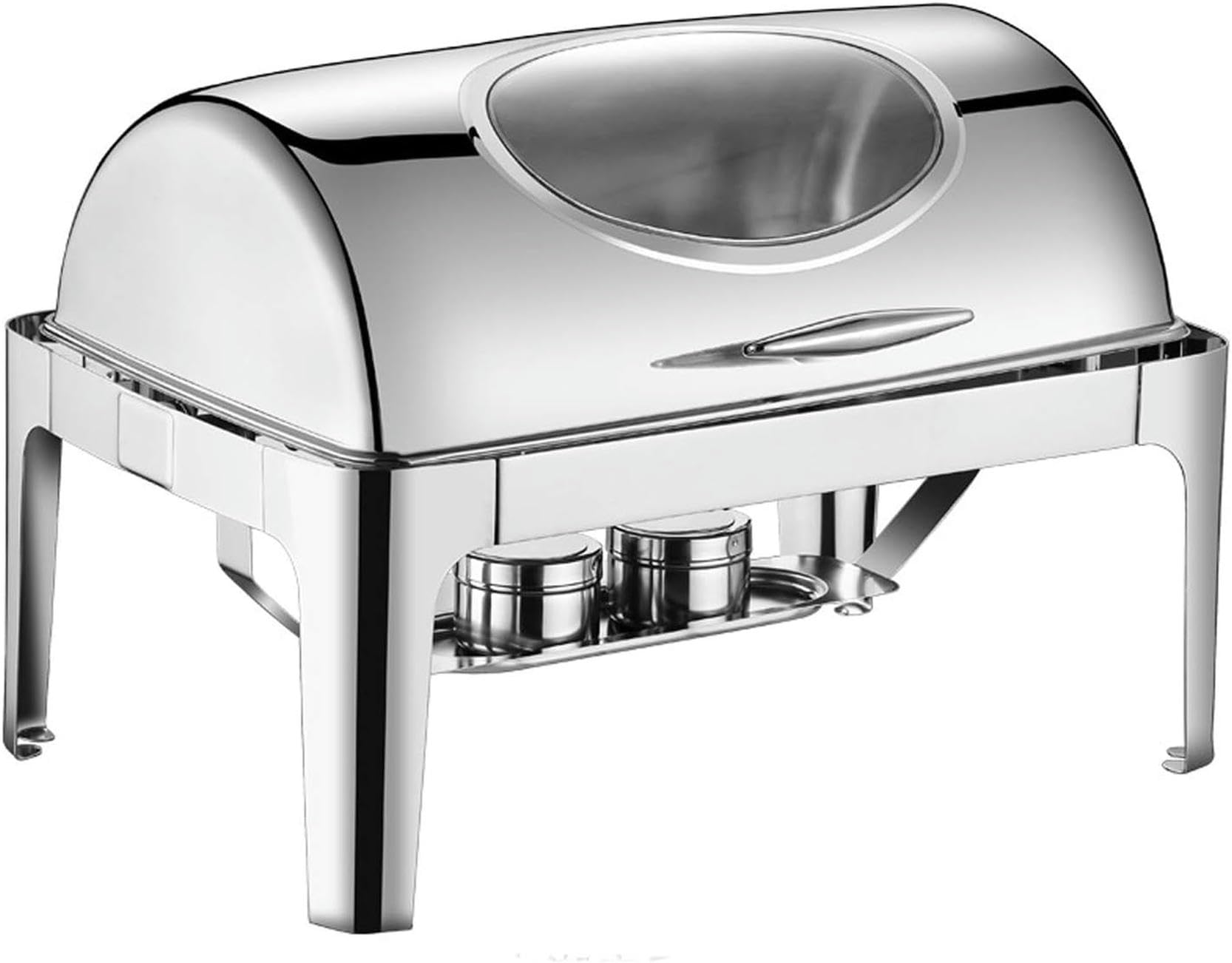 Juego de platos de frotamiento de acero inoxidable de 9 litros, juego de calentador de catering plateado para buffet, juego de platos de frotamiento rectangulares, para buffet, catering, cocina,