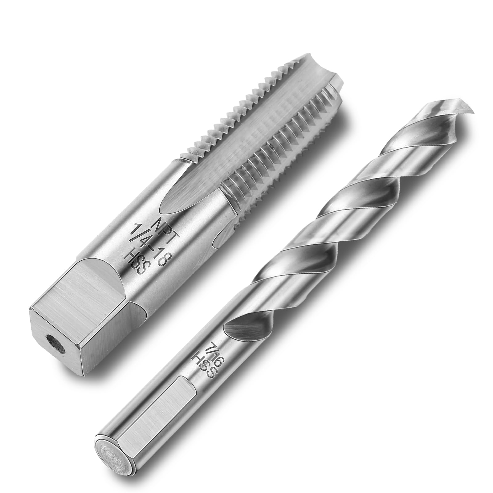MorningRo NPT Tap & Drill Bit Set - High Speed Steel -8