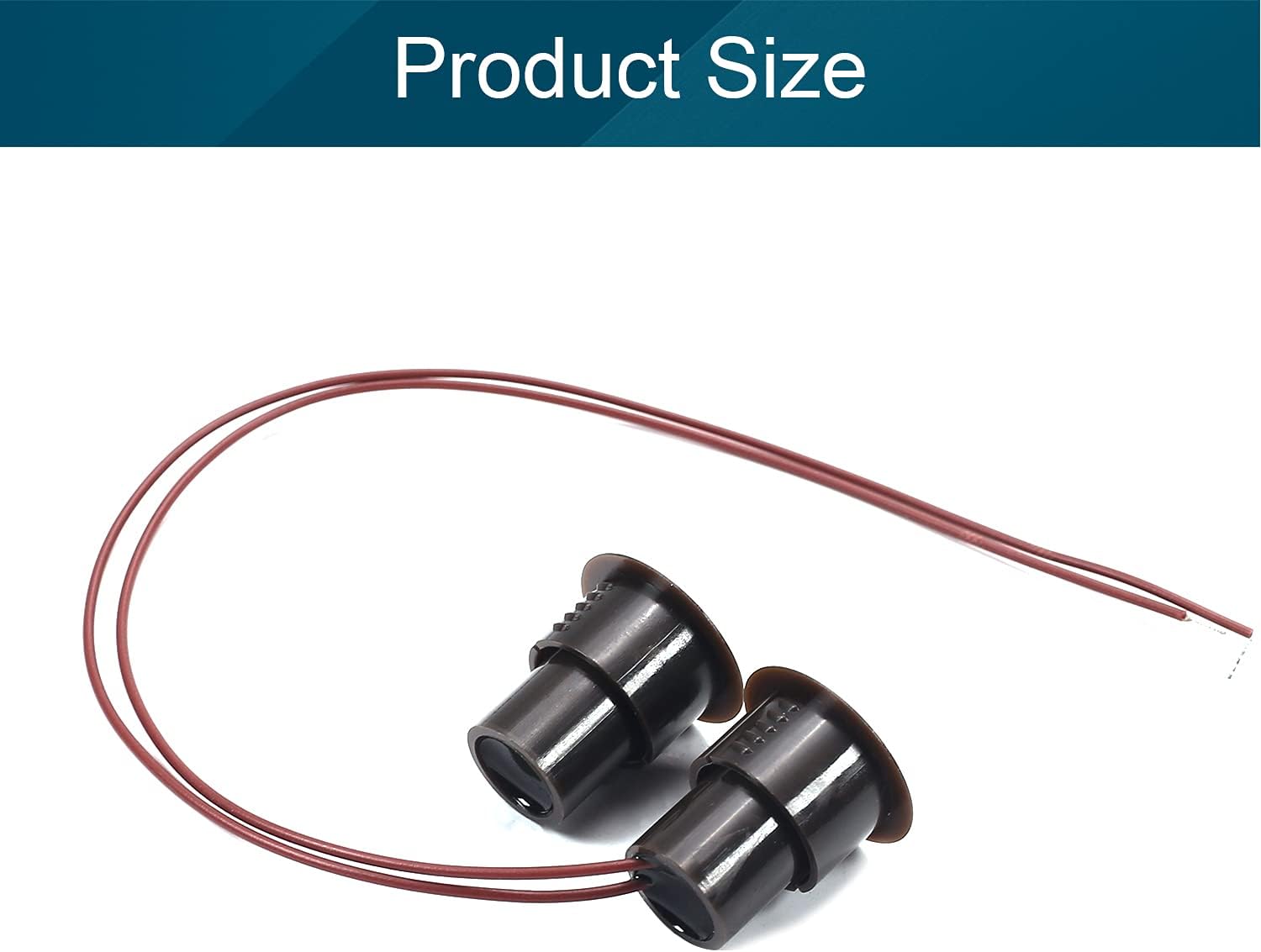 Bettomshin 5Pcs N.C. Recessed Wired Security Window Door Contact Sensor Alarm Magnetic Reed Switch Brown RC-36
