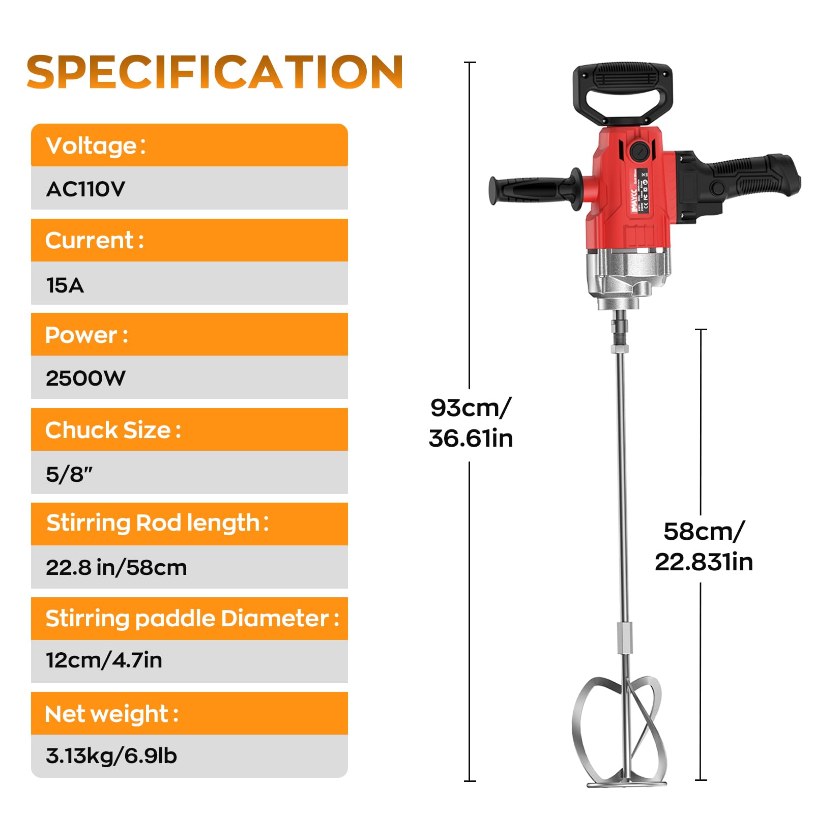 IMAYCC Concrete Mixer - Drill & Mixer Combo -7