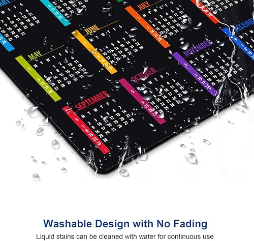 Miniatura 5 de Alfombrilla de mouse con calendario 2024, alfombrilla para mouse, bonita alfombrilla cuadrada impermeable, base de goma antideslizante, alfombrilla