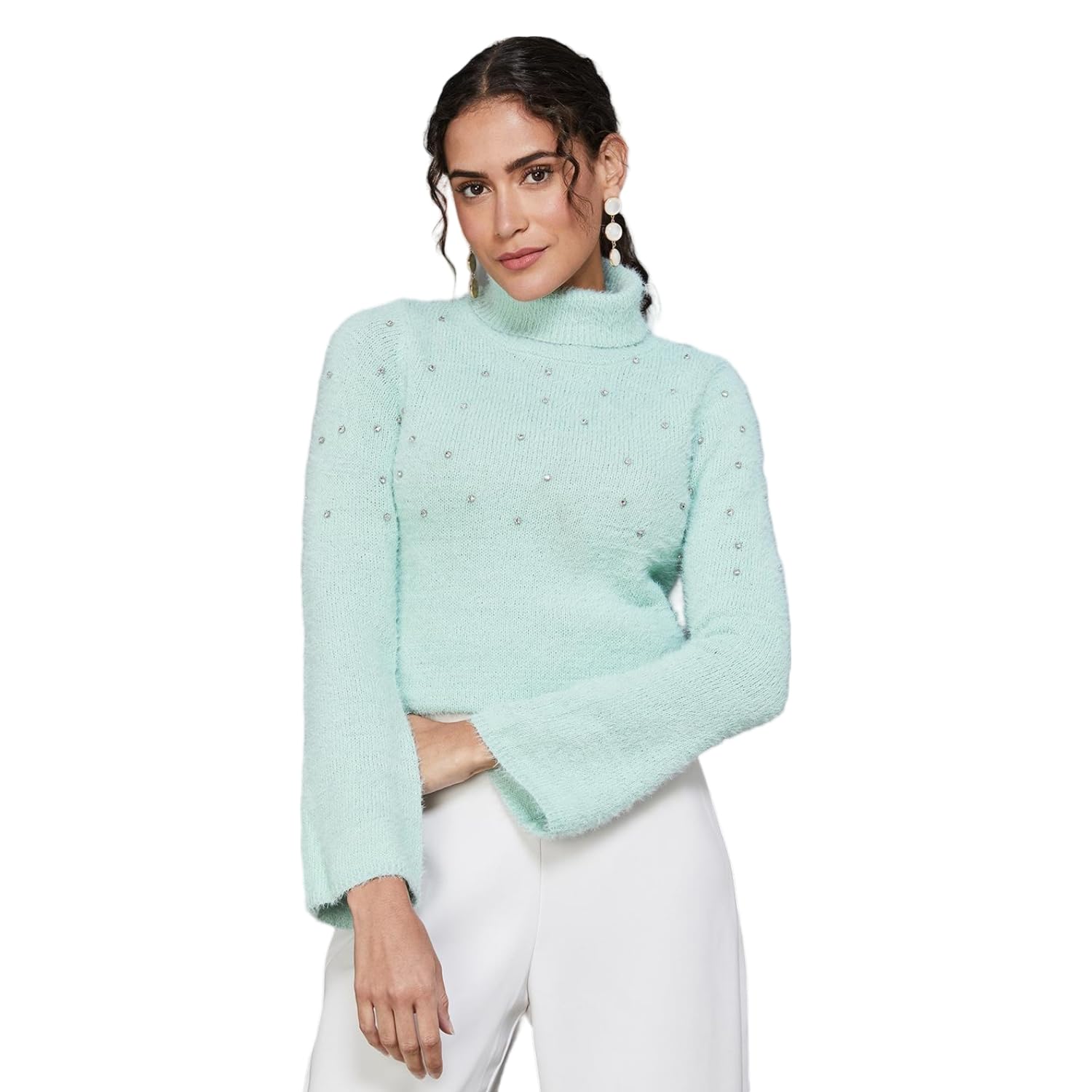 CODE by Lifestyle Women Mint Polyester Regular Fit Solid Top Flat Knit_8 (B0C7XW5BCQ) Amazon Price History, Amazon Price Tracker