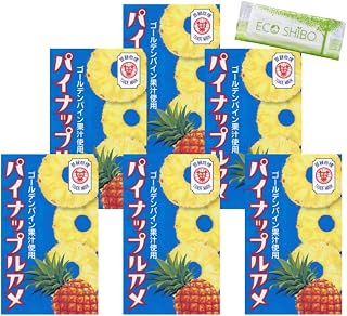 SEI 卡食品 菠萝糖 10粒×6盒套装 使用金松果汁 Overlato包装 软糖果 零脂肪 独立包装 粗点什锦 世界上最环保的纸巾套装