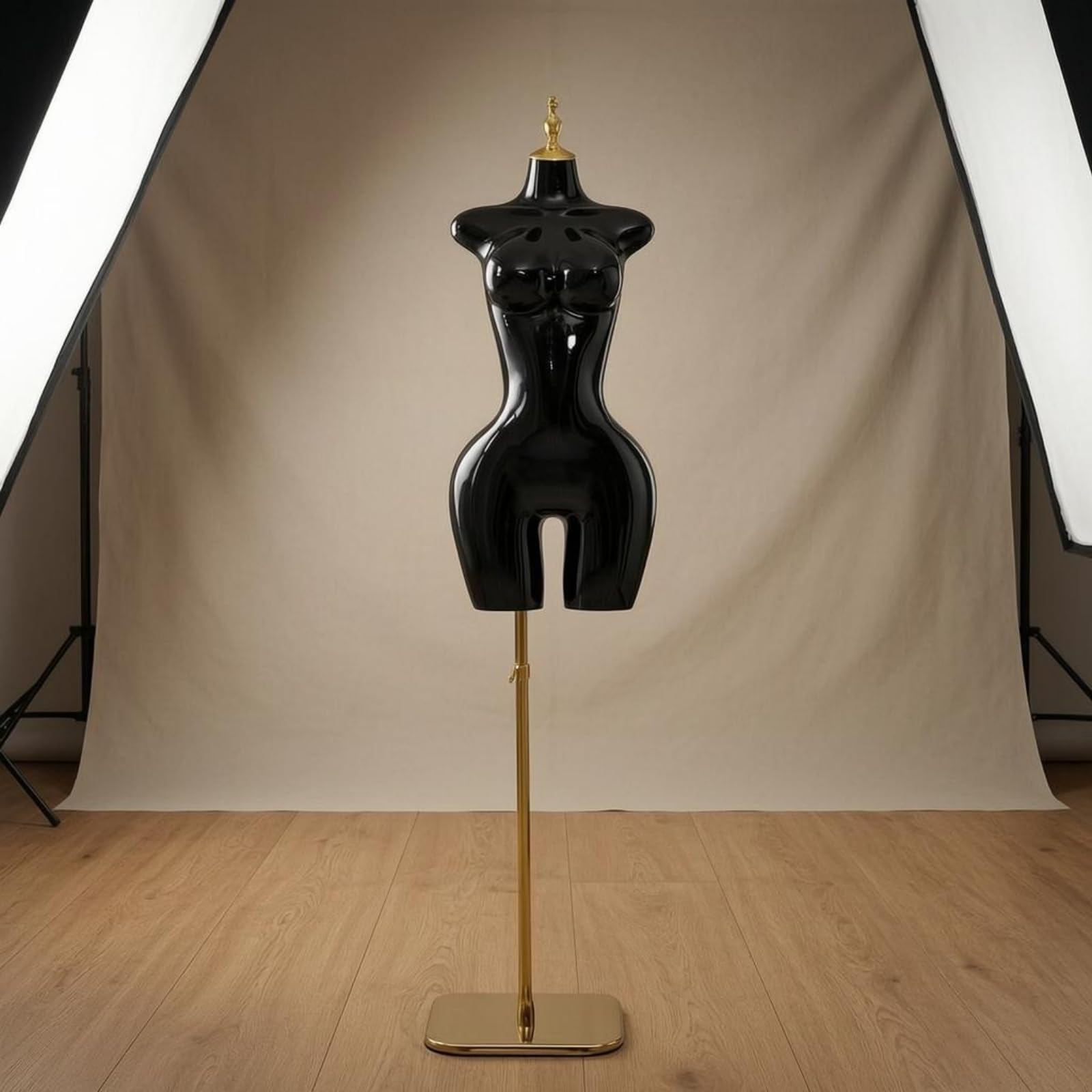 Schaufensterpuppe Damen Halbfigur Torso Büste Taille Hüfte Fuß Platte Stange Elegante Oberfläche Stabilisierte Präsentation Shopfenster Bekleidung für, Weiß