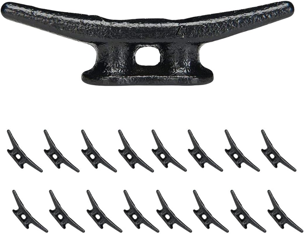 Simplified Living 4" Dock Cleat | Weatherproof Electrophoretic Coated Cast Iron 4 Inch Black Boat Cleat Tie…