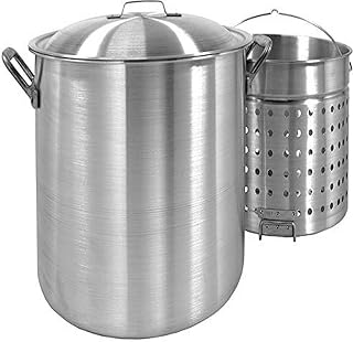 Bayou Classic 8000 80-Quart Aluminum Stockpot with Boil Basket