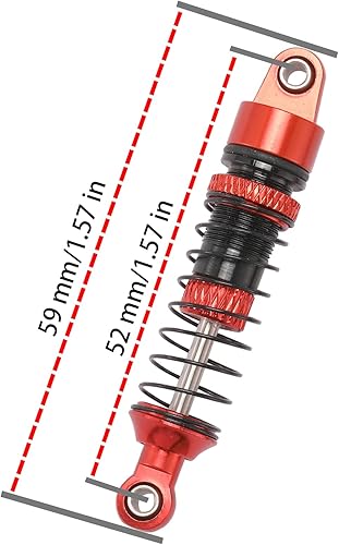 Miniatura 2 de Kimapeso Aluminio 52MM RC Amortiguador de viaje largo ajustable Amortiguador roscado de aceite para TRX4M 118 RC Crawler Actualizaciones Accesorios