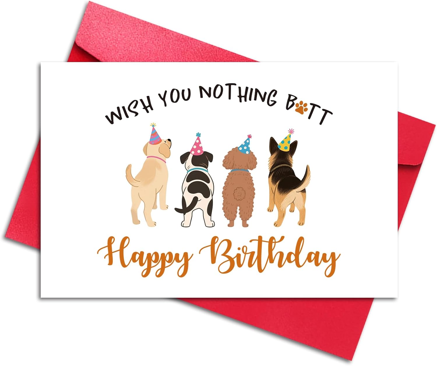 LYMEQING Happy Birthday Dog Theme Card for Him Her Men Women, Funny Dog Birthday Card for Pet Lover Friend Sister Brother Cousin Coworker Nephew Niece