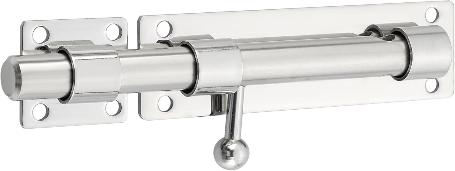 SAYAYO Türriegel Bolzenriegel Edelstahl Riegelschloss Schlossriegel Torriegel Gebürstet 180mm Abschließbar Riegel für Tor, Fenster, Zaun