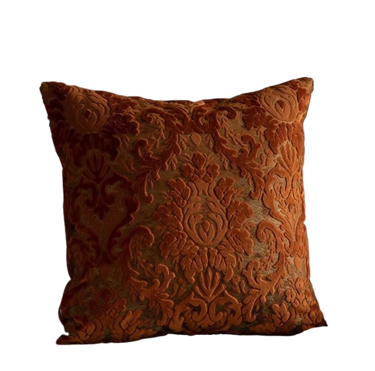 Housse de coussin vintage chenille orange pour sublimer votre canapé de salon