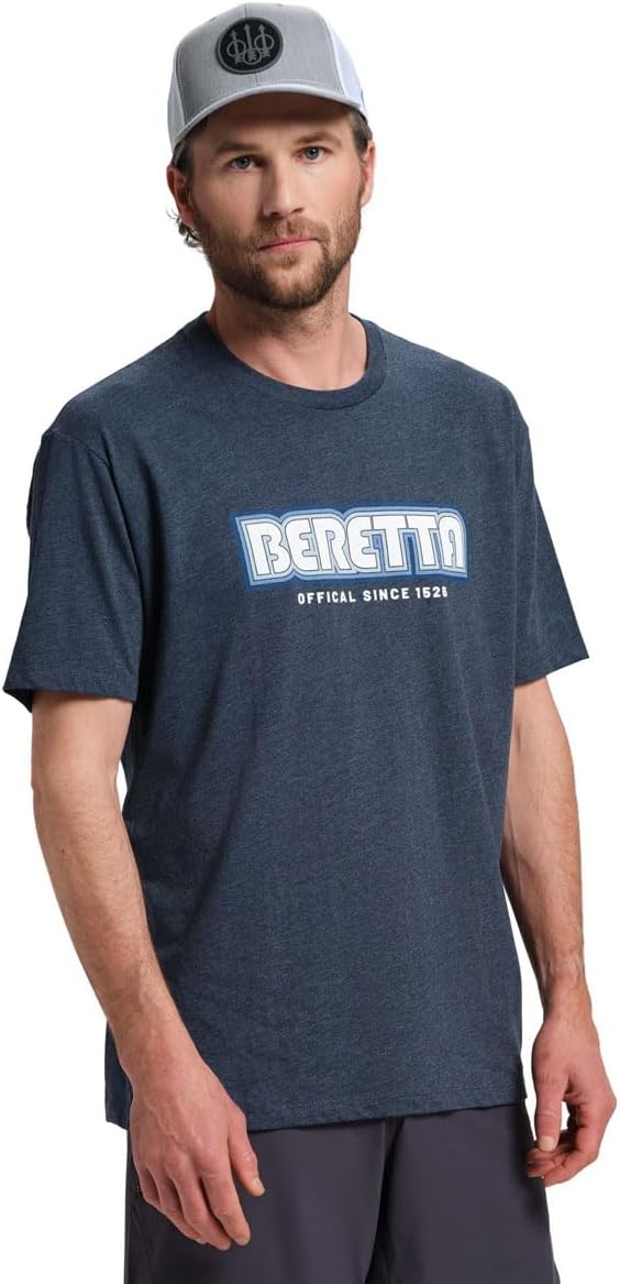 Beretta Men's Retro 2.0 SS Casual Durable Active Wear Ribbed Crew Neck Logo Print Double Needle Hems Short Sleeve T-Shirt - Image 2