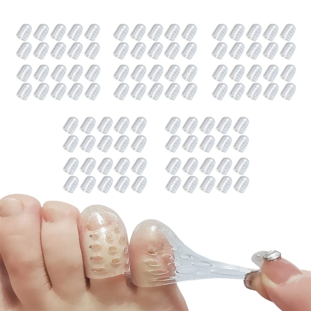 100 protezioni in silicone anti-attrito, protezioni per dita dei piedi in gel traspirante, protezioni per dita dei piedi, protezioni per dita dei piedi, per uomini e donne, per calli, vesciche e