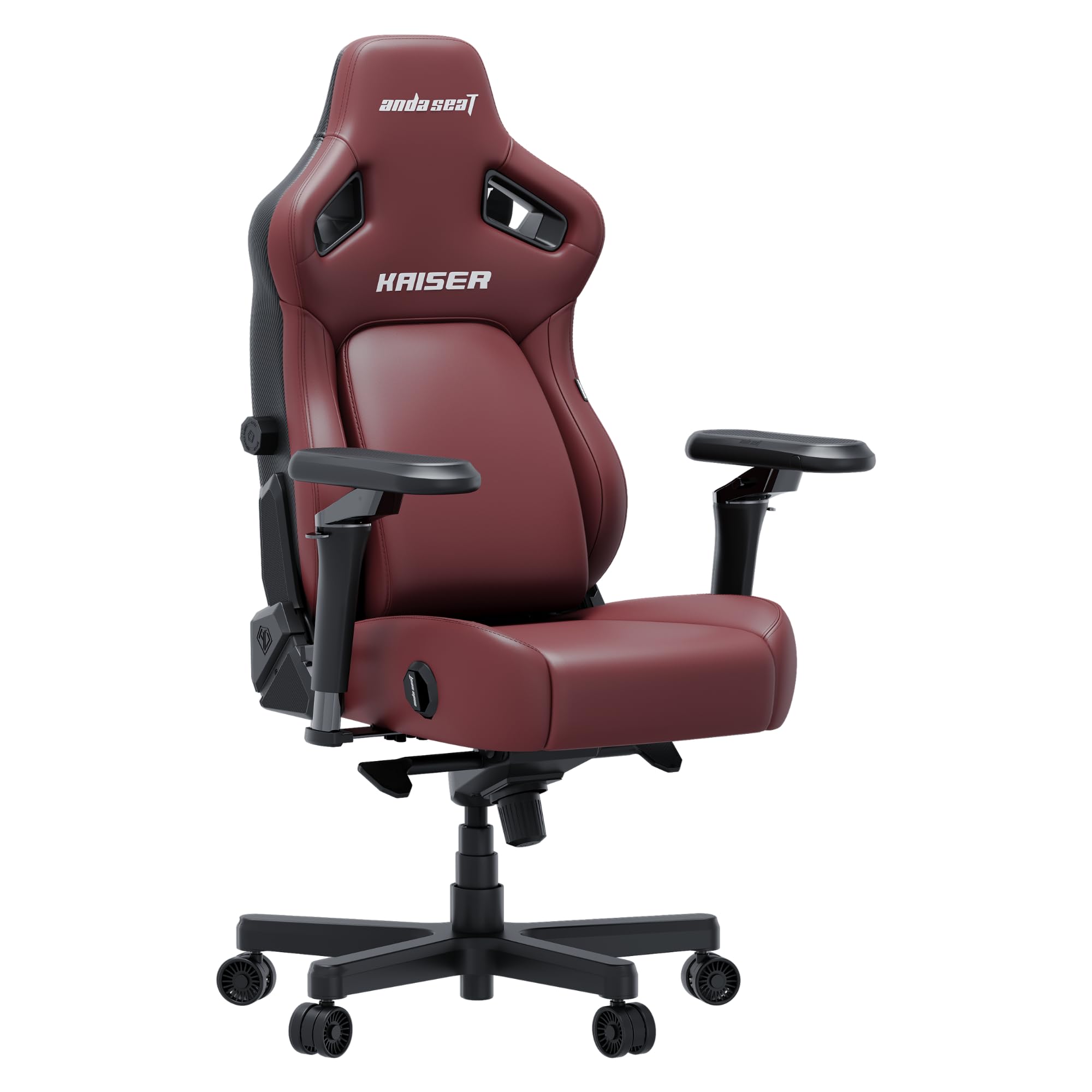 Anda Seat Kaiser 4 Large Gaming Chair for Adults - Ergonomic Maroon PVC Leather Gaming Seat with 6D Armrest, Comfortable Office Chair with Lumbar Support, Heavy Duty Wide Computer Seat