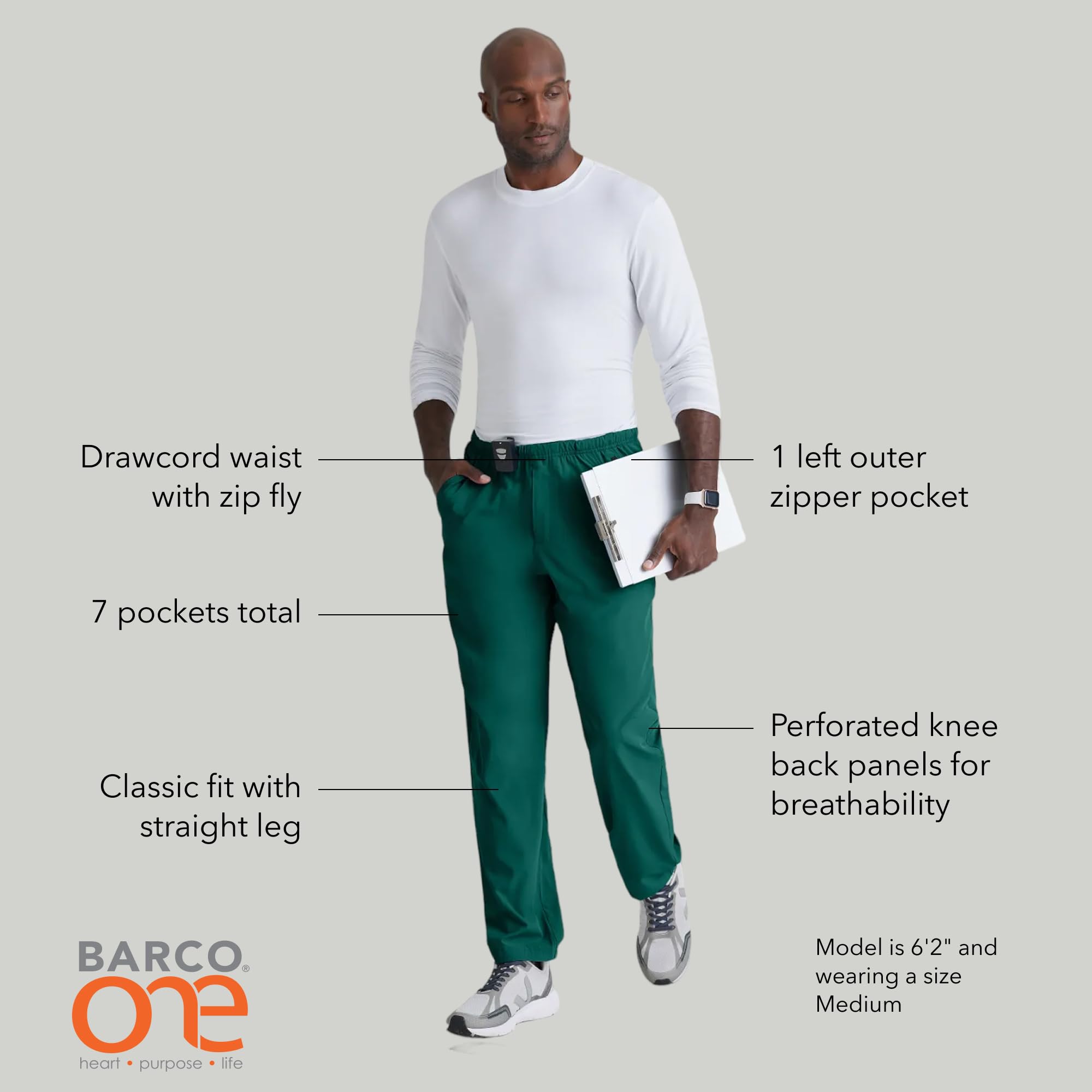 BARCO One Amplify - Pantaloni da uomo con 7 tasche