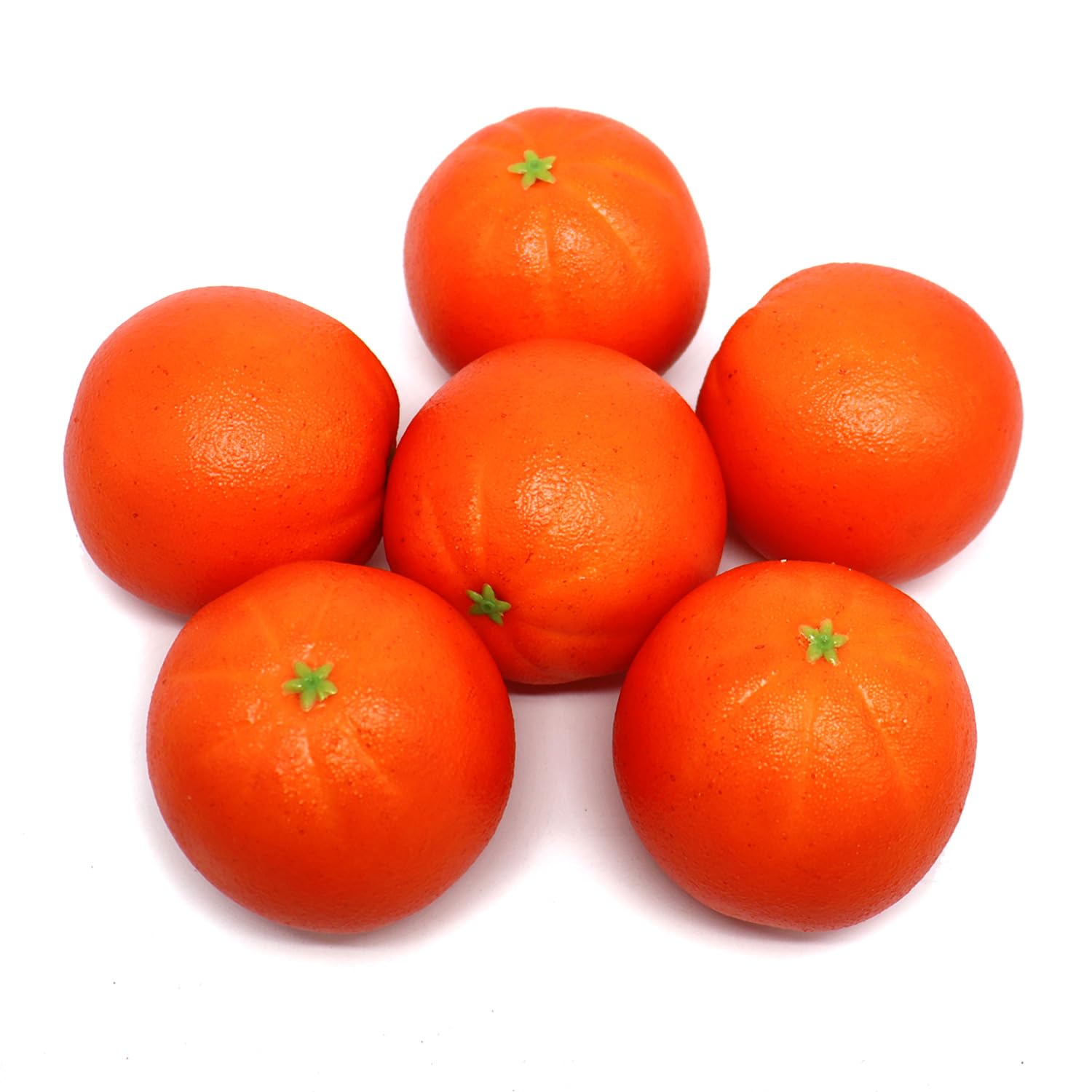 D-Seven 6pcs Fake Orange Artificial Fruit Faux Orange for Home Shop Office Hotel Supermarket Props Or Decoration