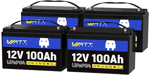 Miniatura 10 de WattCycle Paquete de 2 baterías de litio LiFePO4 de 12 V 100 Ah, BMS integrado de 100 A, grupo BCI 24, 15000 ciclos, protección a baja temperatura,
