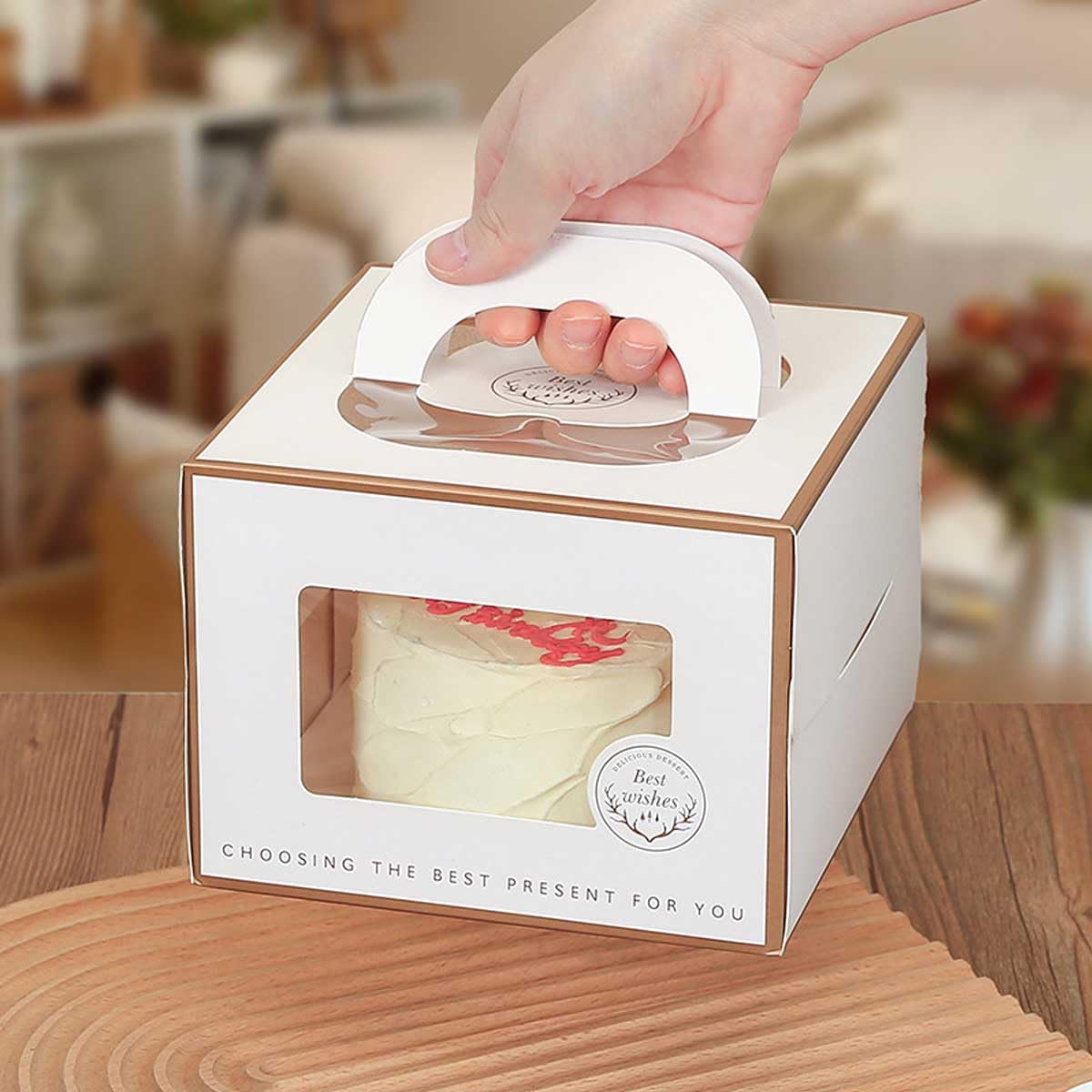 Amazon.co.jp: ケーキボックス 4号用 透明窓付き 10個セット ケーキ