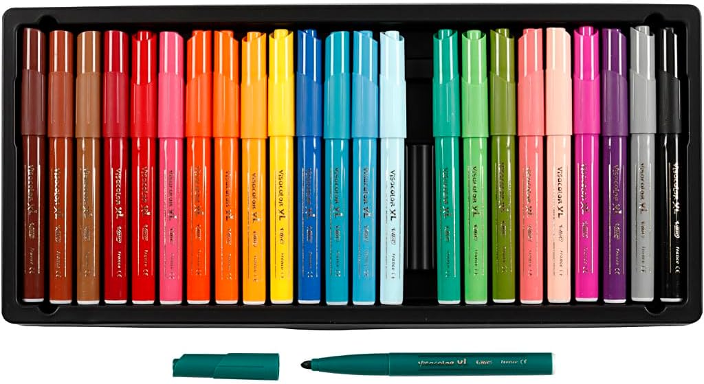 BICKids Visa XL Assorted Coulouring Felt Tip Pens (24 Pieces)