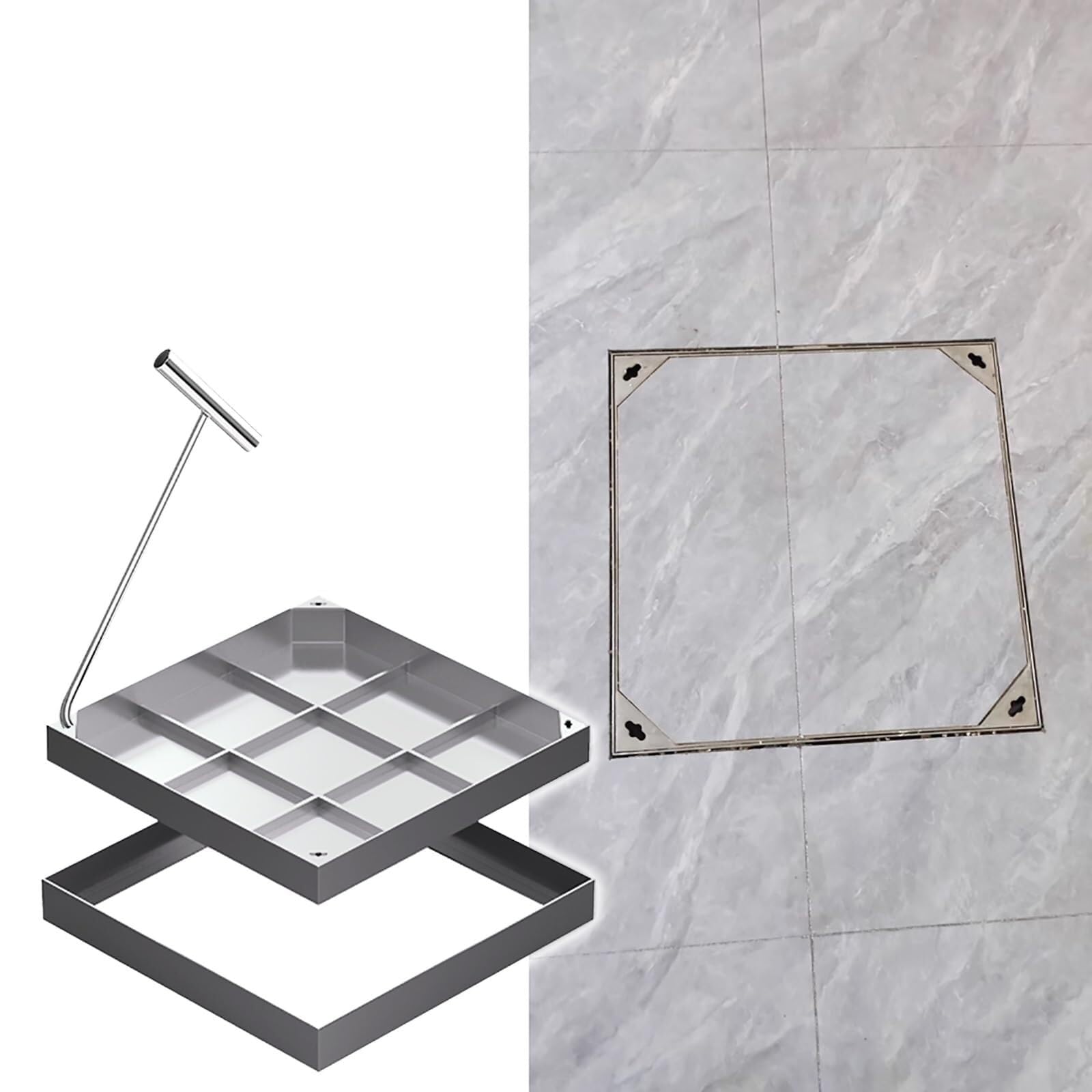 Couvercle de fosse septique carre en acier pour drainage de jardin