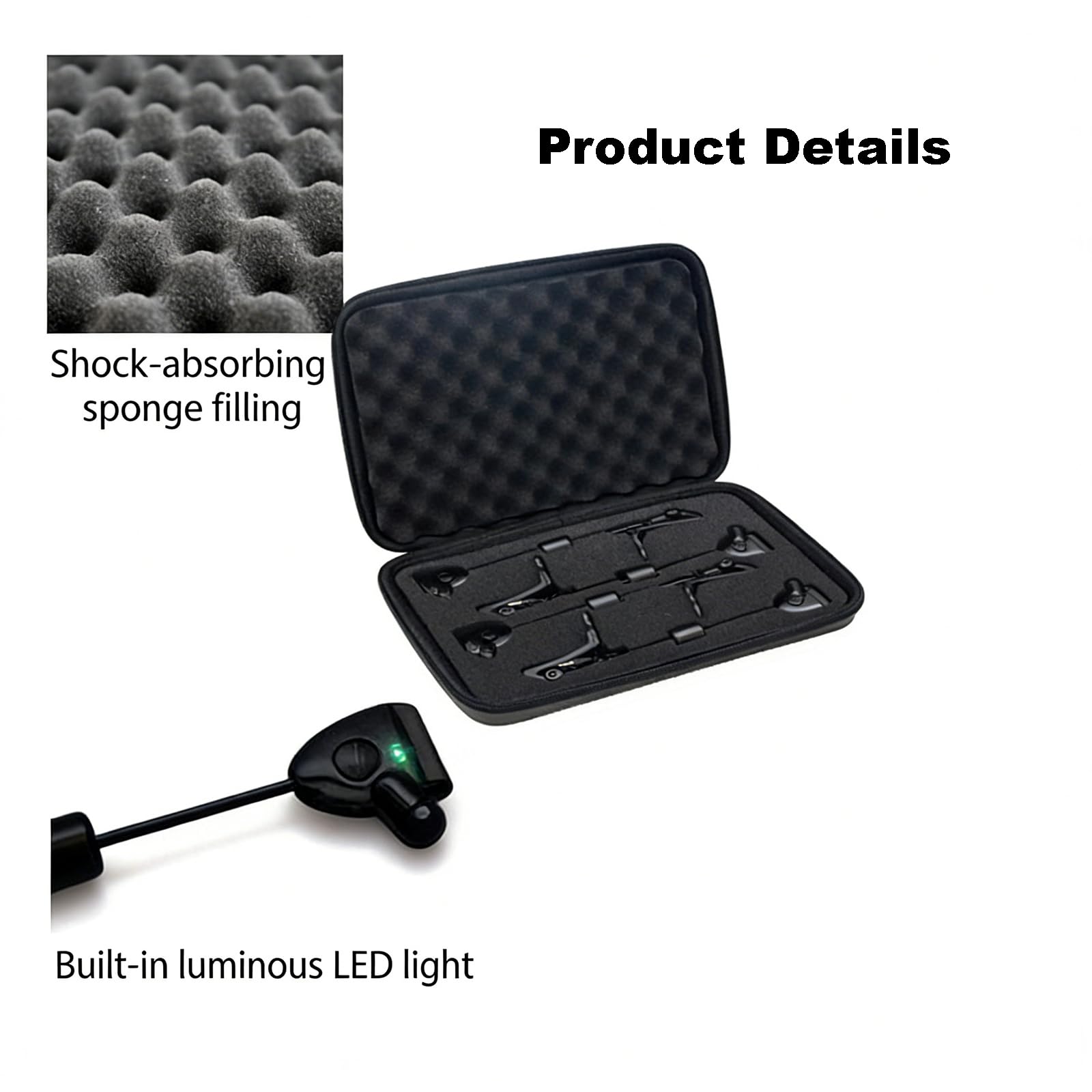 Ensemble alarme de touche et balançoires, indicateurs de touche lumineux à LED avec sac de rangement portable, accessoires essentiels réutilisables pour la pêche à la carpe