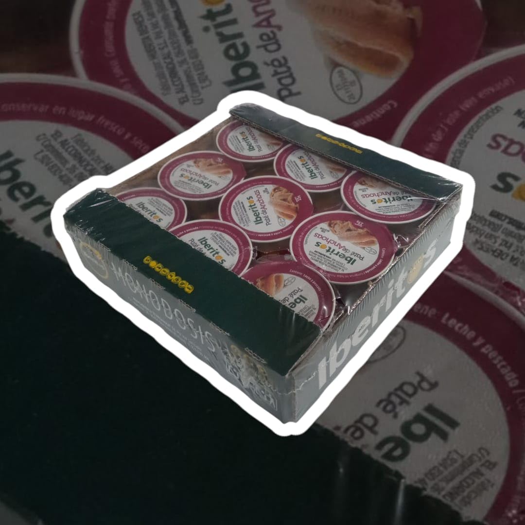 Paté de Anchoas Iberitos Sin Gluten Monodosis 23 g x 18 Uds Envasado en Aluminio