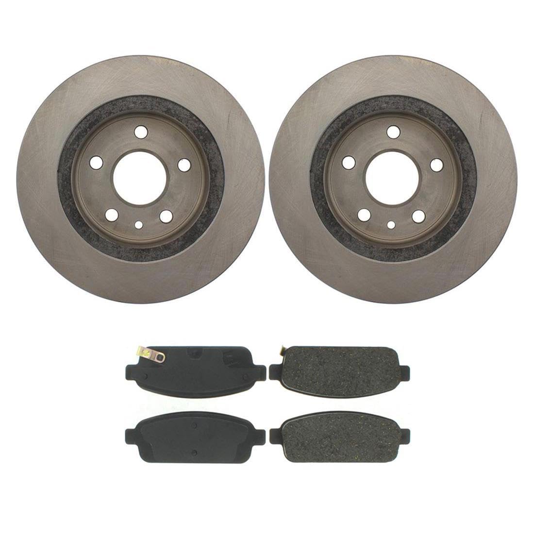 AUTO DNAUTO DN 4X Rear Brakes and Rotors Replacement Brake Pads and Rotors Kit for Chevrolet Cruze 2010 for Chevrolet Cruze 2011 for Chevrolet Cruze 2012